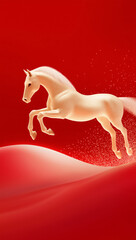 Simple red illustration of an animal horse