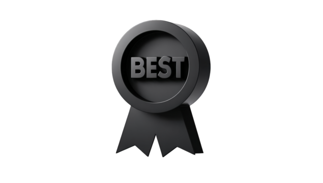 Award ribbon with the word "BEST" displayed