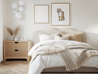 Cozy Minimalist Kids Bedroom with Neutral Tones