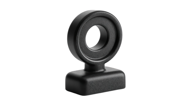 Dark gray circular ring on square base