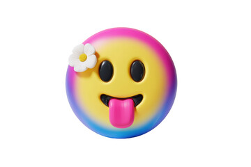 Fototapeta premium Smiling emoticon with a flower