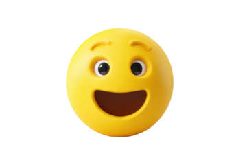 Smiling face emoticon.  3D render