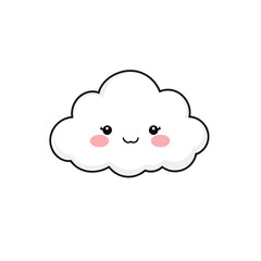 A cute cumulus cloud with a simple face