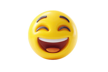Fototapeta premium 3D rendered emoji face, laughing