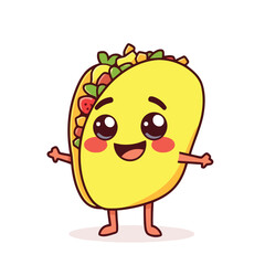 A cute happy taco character