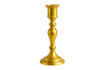 Elegant golden candleholder isolated on black background luxury home decor interior design object metallic gold stand concept symbol for warmth style classic beauty tradition