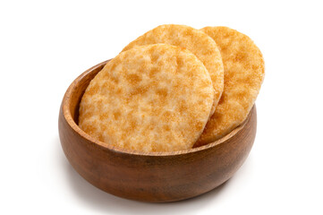 日本の伝統駄菓子の醤油煎餅