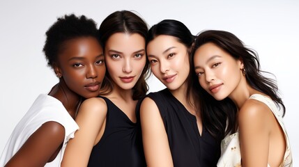 Fototapeta premium Portrait of diverse women group smiling together