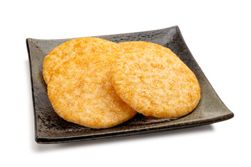日本の伝統駄菓子の醤油煎餅
