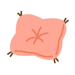 Cute Pet Cushion Illustration in Flat Style for Home Animal Design