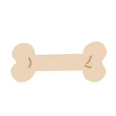 Cute Dog Bone Illustration in Flat Style for Pet Supplies Design