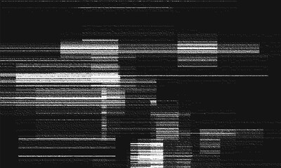 Glitch background. VHS grunge texture with noise effect and pixelation. Analog video digital errors. Retro pixel backdrop. Vector illustration.