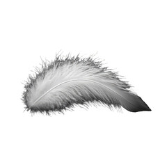 Obraz premium Delicate white feather isolated on black