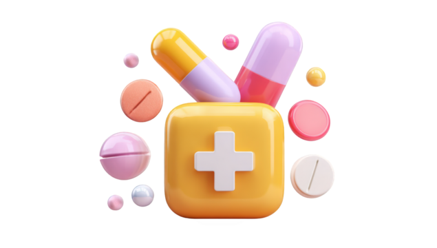 Colorful medical supplies icon