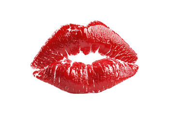 Close-up of a red lipstick kiss (2)