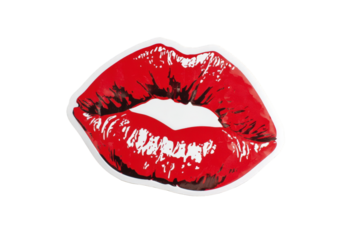 Close-up of a graphic red lips image