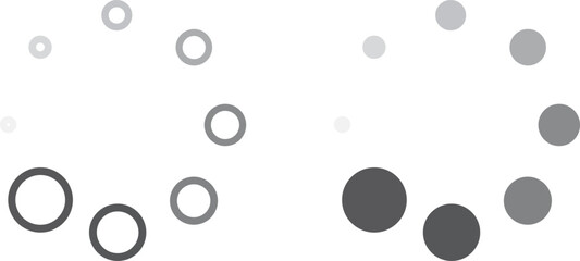  loadings. Icons Abstract vector illustration with metal drops and circles on a black and white background for technology design