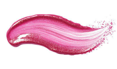 Pink, shimmery cosmetic smear with light texture on black