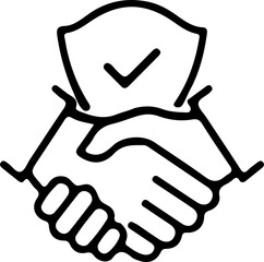 handshake line drawn icon vector image