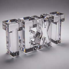 Crystal Clear Text - A Study in Transparency and Form.