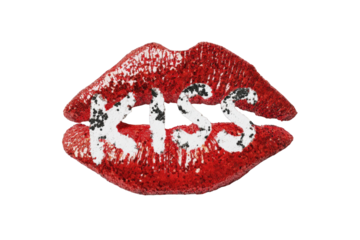 Red lips forming the word "KISS (1)
