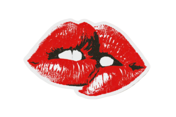 Graphic of a passionate kiss