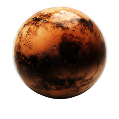 Naklejka premium Red planet textured globe, dark shadows against black