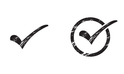 Checkmark icon chalk drawn. hand drawn doodle. Vector eps 10