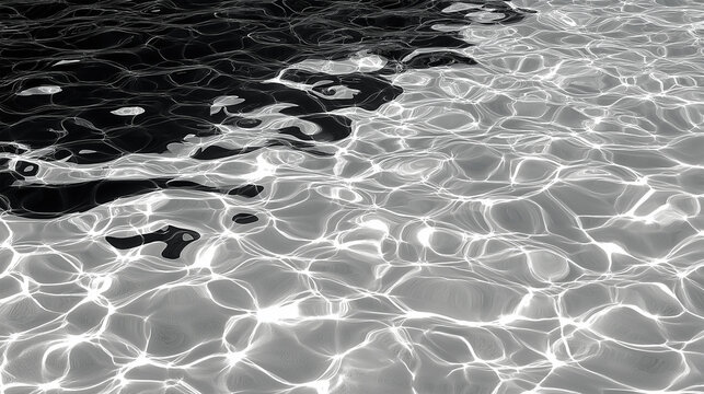 Water in pool reflection texture background. Black and white. Texture overlay image.