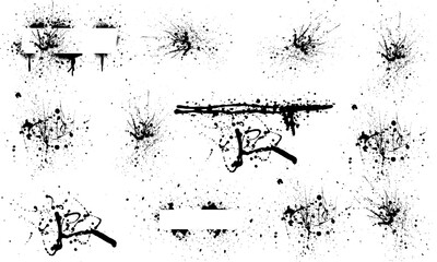 Graffiti Splatter Elements Vector – Liquid Paint Drip and Urban Street Art Design