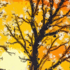 Fototapeta premium Various oil paintings, flowers, tulips, roses, peonies, Paisley landscapes, forests, lakes