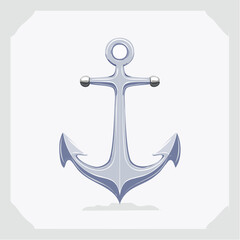 Isolated anchor illustration on white background for nautical or marine themes