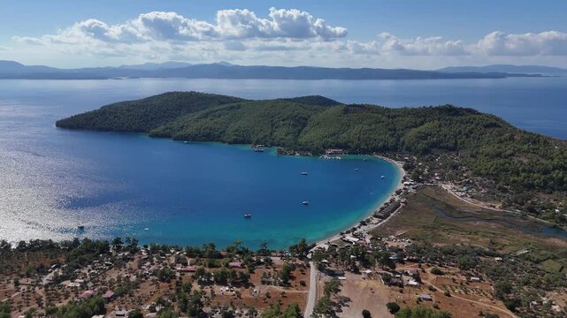 Stunning Aerial View of Milas Akb&uuml;k Bay, Turkey