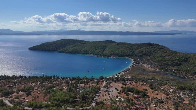 Stunning Aerial View of Milas Akb&uuml;k Bay, Turkey