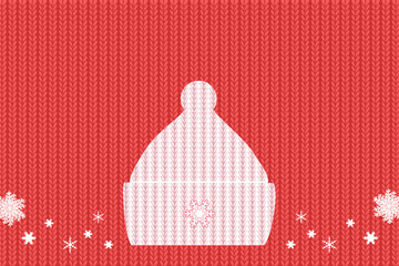 ニット帽、ニット編み物の背景イラスト
