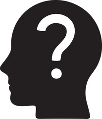 Market Uncertainty Silhouettes Question Head Icon Vector Finance