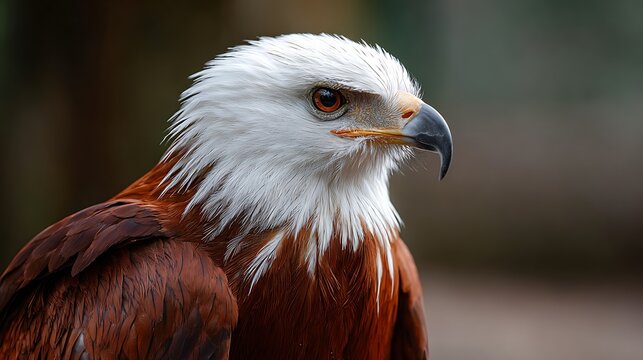 majestic bird of prey portrait brahminy kite with distinctive white head

