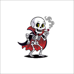 Pirate skull and crossbones vector illustration, a symbol of danger and death for a scary Halloween tattoo design