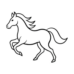 Horse outline image sleek prancing animal with defined mane and tail