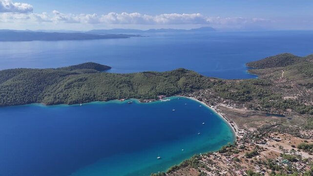 Stunning Aerial View of Milas Akb&uuml;k Bay, Turkey
