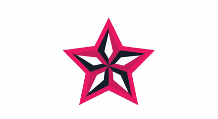 Obraz premium Pink star vector illustration geometric flat design isolated on white background
