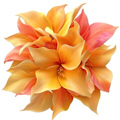 Vibrant Tropical Flowers Arrangement with Shades of Orange and Pink Capturing the Essence of Nature's Beauty