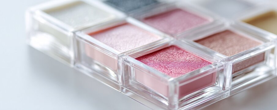 Shimmery Eyeshadow Palette with Pink, Gold, and Bronze Tones