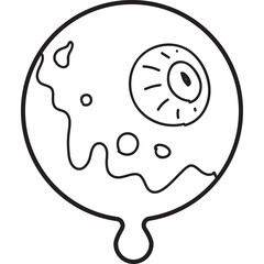 Outline Of A Dripping Eyeball With A Pupil And Iris Against A Transparent Background