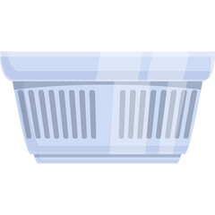 Light Blue Smoke Detector With Vertical Slats On A Transparent Background