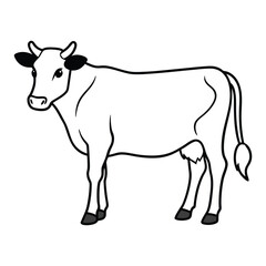 Outline of a cow standing profile