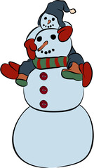 Free Winter Snowmen Illustration