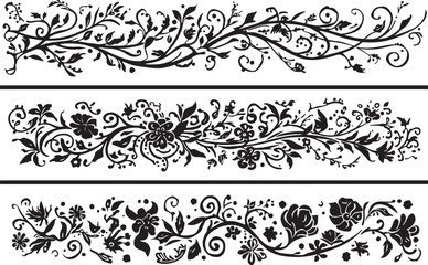 Beautiful floral decoration elements set on a clean white background, featuring elegant leaves, blossoms, and ornamental designs.