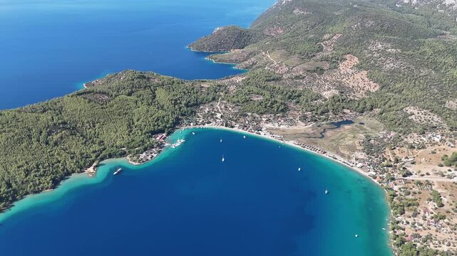 Stunning Aerial View of Milas Akb&uuml;k Bay, Turkey