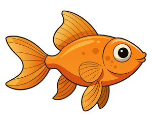 cartoon goldfish vector illustration